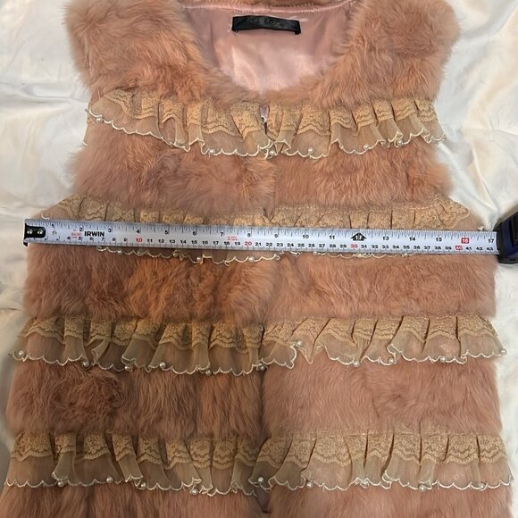 Women’s Real Fur Vest With Lace Trimming Autumn/Winter - Picture 8 of 10